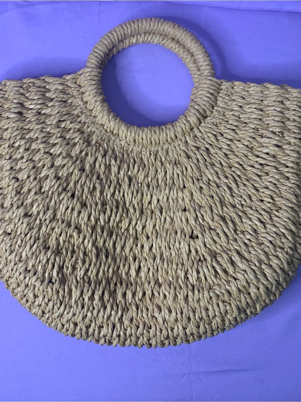 Woven Round Handle Tote Bag - Natural Straw only used to hold silk flowers